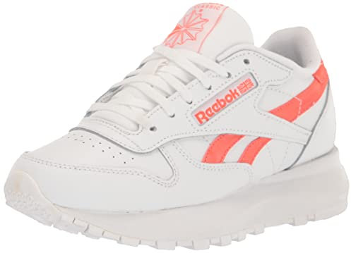 Reebok Damen Classic Leather Sp Sneaker, Weiß/halb-orange Flare, 39 EU