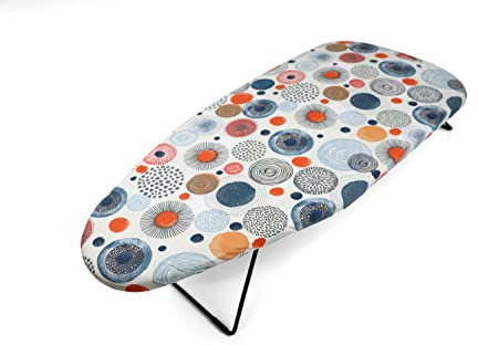 Jata HPLA5213 - Tabla de Planchar Plegable Pequeña de Sobremesa con Superficie de 75 x 34 cm, Válida para Colgar, Ocupa Poco Espacio, Funda de algodón, Multicolor