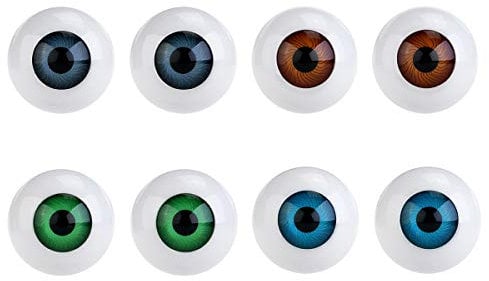 Homoyoyo 6mm Safety Eyes 8Pcs Hollow Eyeball for Halloween Horror Props, Scary Eyes for Skull Costume, DIY Crafts, Party Favors