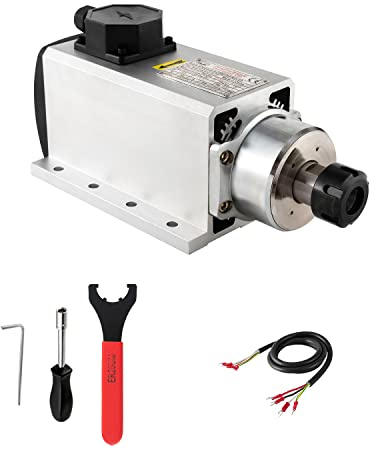 Motor CNC de husillo CNC, 220 V, 4 kW, 4000 W, motor de husillo cuadrado refrigerado por aire, 4 rodamientos de cerámica, ER25, 18000 rpm, 300 Hz, para fresadora CNC