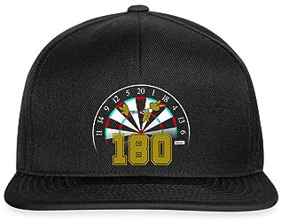 Spreadshirt 180 Dart Geschenk Darts Geschenk Für Dartspieler Fan Hariz Snapback Cap, One Size, Schwarz/Schwarz