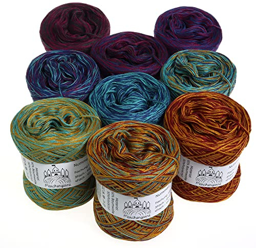 Märchengarne Farbverlaufsgarn Bobbel Candy Box 4Fädig Wolle Strickwolle Häkeln Box (Kräuterbonbon, Mini Box - Gesamt 1140m/300g - 4Fach)