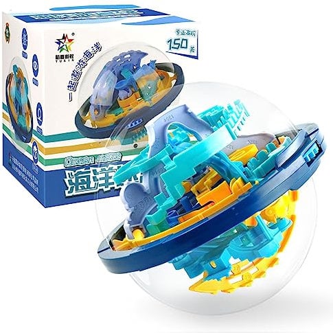 Hpbaggy 3D Maze Labyrinth Kugel, 3D Puzzle Ball mit 150 Level, Dreidimensionales Labyrinth Ball, 3D-Labyrinthspiel, Labyrinth Ball Spiel, Labyrinth Puzzle Ball Geschicklichkeitsspiel