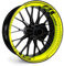 4-teiliges Felgenbettaufkleber Set für 17 Zoll Felgen Komplett Dekor Folie für Motorrad Felgenrandaufkleber selbstklebend wasserfest uv-beständig MR021 (11-02 Neon Gelb FF Racing)