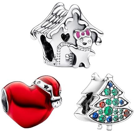 Feitery Christmas Charms Trio Eins-3 Kompatibilität für Armband Bead Charm für Damen Weihnachtszeit