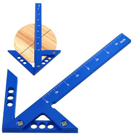 Mittenfinder Lineal, Zentrumsfinder Zentrierwinkel Lineal,45°/90° Rechtwinklige Linienlehre Aluminiumlegierung Mittelmarkierungslehre Zentrierwinkelsucher Zimmermannslineal Für Holzbearbeitung