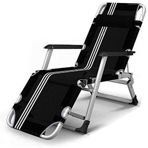 IisrAr Sonnenliege, faltbar, Schwerelosigkeit, Liegestühle, wasserdicht, Chaiselongue, Liegestühle, Metall, für Garten, Terrasse, Möbel, Büro im Freien, Schwarz, H071ZJ