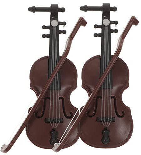 Mikinona 2 Stück Simulierte Geige Mini Musikinstrument Mini Geigen Weihnachts Requisiten Nachahmung Von Geigen Geigenmodell Mini Geigen Dekor Weihnachtsgeige Schmuck