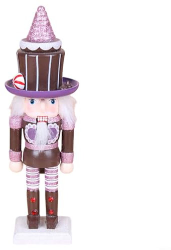 HpLive Grande figurine de casse-noisette de 26 cm - Ornements de Casse-noisette de Noël - En bois - Rose traditionnel - Fête de Noël (B)