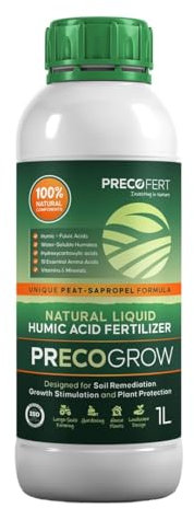 PRECOGROW Humus Fertilizzante Liquido Naturale Universale - Nutriente, Sostenibile, Ricco di Torba e Sapropel - Accelerare la Crescita, Rafforza le Radici, Protegge le Piante - 1l
