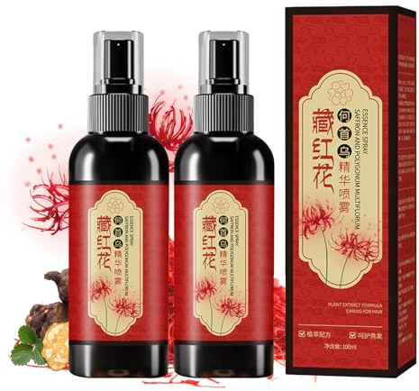 Saffron Hair Growth Spray 2PCS, Safran-Haarschwärzungsspray, Botanical Scalp Essence with Herbal Infusion, Pflanzensafrane und Polygonum Multiflorum sprays,Volumizing Thickness Anti-Hair Loss