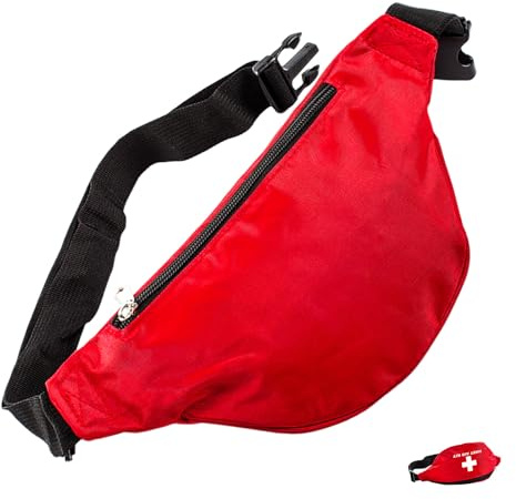 Nylon Erste Hilfe Gürteltasche Rote mit Gürtel für Unterwegs | Tragbar und Trocken Rund Ums Wasser, für Boot und Paddeln, Notfalltasche