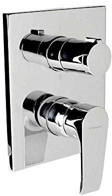 Clever 98747 Grifo de Ducha Monomando para Empotrar 3 Vias Paula Econature, Cromado