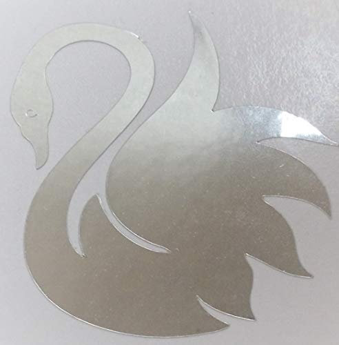 SAFIRMES Aufkleber Schwan Tuning Deko Custom Farbe Chrom Spiegel 7 x 6 cm