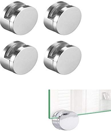 [4 Pieces] Adjustable Frameless Rectangular Glass Shelf Bracket Bracket Heavy Fixture Shelf Shelf clamp