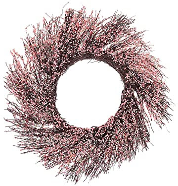 Türkranz Dekokranz Hängekranz Blumenmotiv Trockenblumenkranz ø 50r rosa braun