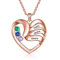 ALBERTBAND Collana Personalizzata in Argento 925 Ciondolo a Cuore con Nomi Incisione Collana per Donna Madre Figlia Regalo per Festa Della Mamma San Valentino (oro rosa-3pietre)