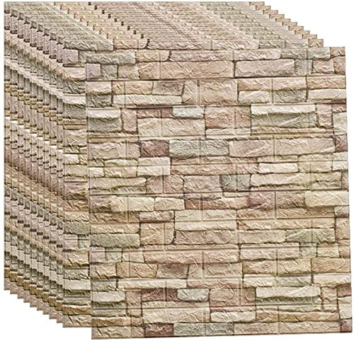 Adesivo Da Parete Per Camera Da Letto, Carta da Parati Mattoni 3D,77 x 70cm 3d Carta Da Parati Mattoni Autoadesiva Wallpaper Brick Adesivi Murali Muro, Spesso Carta Da Parati Diy.(Color:A,Size:10 piec