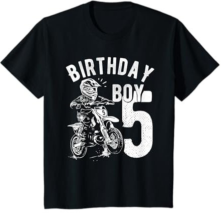 Kinder 5 Jahre altes Kind – Geburtstag Junge – Dirt Bike – Motorrad T-Shirt