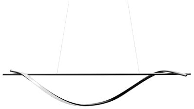 Beliani Hängelampe LED Eisen Schwarz 143 cm geschwungene Form Bodri