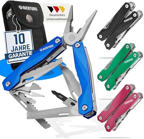 AVENTURIS® Multitool. Tolles Multifunktionswerkzeug als Fahrrad zubehör oder Outdoor Ausrüstung, ein Multitool Werkzeug als Herren Geschenke