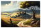 artboxONE Poster 30x20 cm Natur Hügel in der Toskana hochwertiger Design Kunstdruck - Bild Kunst Farbe hügel
