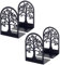 Metal Book Ends, Heavy Duty Bookends, 2 Pairs Black Book End Holder for Shelves, Decorative Tree Unique Design Book Stand Stoppers Supports for Home Office Library Bookshelf Heavy Books