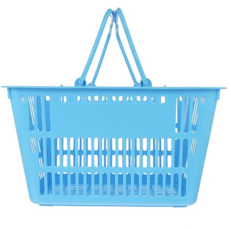 POPETPOP Cesta de Almacenamiento de Compras Cesta de Almacenamiento de Doble Asa Cesta con Asas para Supermercados Tiendas de Centros Comerciales