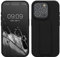 kwmobile Handyhülle kompatibel mit iPhone 15 Pro - Hülle mit Fingerhalter und Standfunktion - Silikon Case Handy Cover in Schwarz