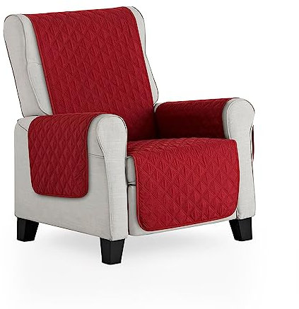 Maxifundas - Gepolsterter Sesselbezug, wendbar, für 1-Sitzer/Relax, extra weich, Rot/Beige, Schonbezug für Sessel, mit elastischen Bändern, Modell Maui