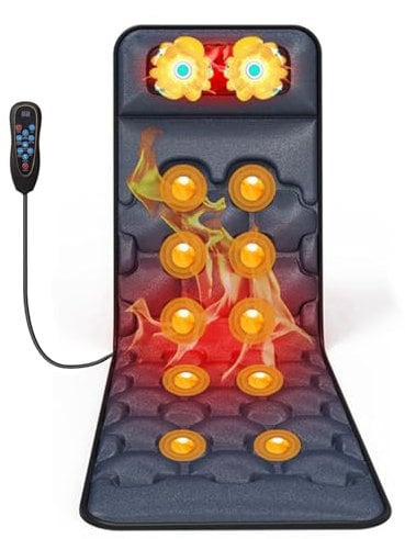 Fabater Ganzkörpermassagematte Massagesitzkissen mit Wärme, 10 Vibrationsmotoren und 9 Massagemodi, Massagegerät für Nacken, Rücken, Oberschenkel, Beine, Geschenke für Papa, Mama
