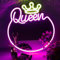 Queen Mirror Miroir néon LED pour décoration murale alimenté USB art 3D miroir mural miroir cosmétique avec lumière adapté pour anniversaire femme cadeau de Saint-Valentin 14,57*15,16(rose + jaune)