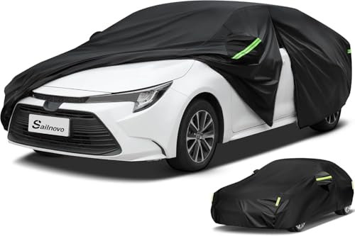 Sailnovo Housse de Voiture Limousine imperméable et Respirante,Housse de Voiture complète pour la Pluie, Le Soleil,Protection Contre la poussière avec Fermeture éclair et avec Coton (450 à 470 cm)