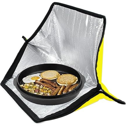 HUGDSB Four Solaire Portable, cuisinière Solaire d'extérieur et Four de Camping, Four de Cuisson Pliable avec Sac de Transport for Barbecue extérieur et Camping(Yellow)