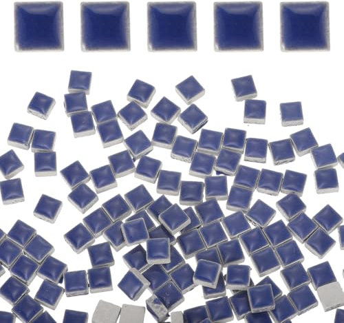sourcing map Mosaic Tiles for Crafts 0.44 LB Square Glazed, 0.4x0.4 Inch Sapphire Blue Ceramic Mosaic Pieces Tile Bulk Supplies for DIY Picture,Handmade Jewelry Art Decoration Gifts
