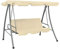 Willood Hollywoodschaukel mit Dach Bettfunktion Schaukelbank Gartenschaukel Weiß 192×118×175 cm Stahl