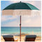 Parasol de Plage Bohème 180 Cm avec Franges, Parasols de Marché avec Imperméable et Protection UV, pour Terrasse, Bord de Piscine, Vacances en Plein Air