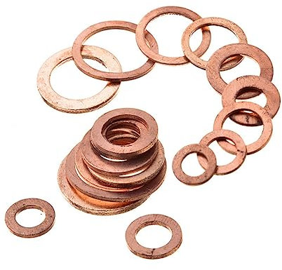 CIYODO 200 Stück Sortiment Ölablassdichtungen Stecker Bausatz Ölablassschraube Material Der Auspuffdichtung Dichtung Der Ablassschraube Wohnung Schrauben Ölstopfendichtung Weiß