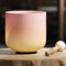 Rainbow Colored 8 Inch D Note Navel Chakra Frosted Quartz Crystal Singing Bowl with Rubber Mallet & O-ring, for Yoga Meditation Sound Baths(Color 1,440Hz)