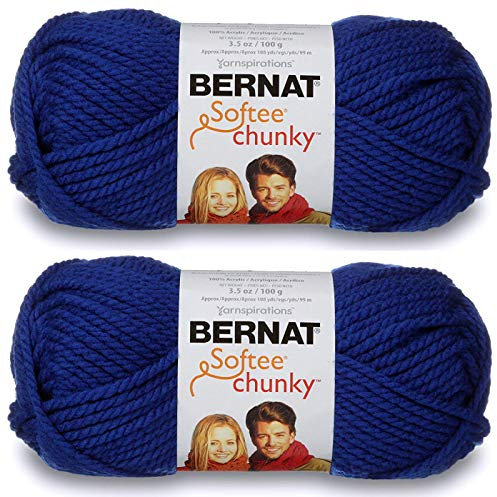 Bernat 2-Pack - Softee Chunky Yarn, Royal Blue, Single Ball