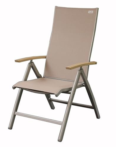 Doppler Expert Multipositionssessel, Silber/beige, Alu/Textilene, 75x60x110 cm, klappbar