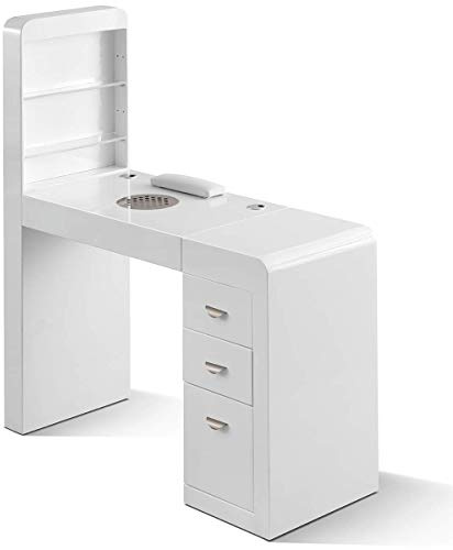 Professioneller Manikürtisch, modulares Nagelstudio, Schubladen, Sauger mit Filter, LED, Nagellackklammern (Expo L)