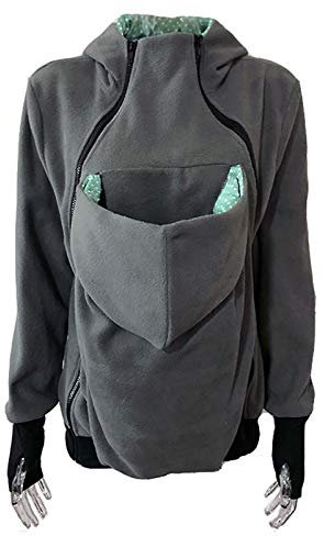 DNJKH 3 in 1 Allwetter Tragejacke für Mama + Baby, Umstandsjacke mit Reißverschluss, Winter Sportliche Jacke,1,M