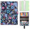 Wonderpool Spiral Leder Tagebuch Nachfüllbarer 6 Löcher Binder Notizbuch Loseblatt Muster Einband Ringbuch Portfolio mit Innentaschen-100g dickes Papier für Schule Arbeit Reisen (Blumen, A5)