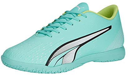 PUMA Ultra Play Herren Hallentrainer Fußballschuhe Sneaker, Electric Peppermint-Puma White-fast Yellow, 39 EU