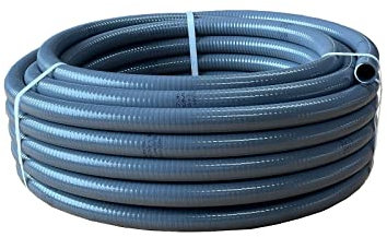 STEMAX-Wassertechnik: PVC Klebeschlauch 50mm im 6m oder 12m Bund, Poolflex, Grau, Größen Name: 12m