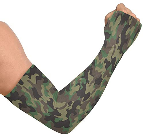 DEHOZO Armstulpen für Gartenarbeit, Militär-Tarnung, Camouflage, UV-Sonnenschutz, Bauernhof, Hautschutz, Sport, Kompression, kühlende Armstulpen für Männer und Frauen, mit Daumenloch
