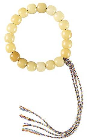 Lllunimon Verwitterte Bodhi Quaste Armband Milch Gelb Bodhi Seed Buddha Bead Handheld Handstring Für Meditation Gebet