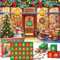 Partylamb Adventskalender 2024-1000 Teile Weihnachtspuzzles für Kinder Erwachsene Teens Weihnachten Countdown Kalender Familienspiel Puzzle Xmas Geschenkidee 24 Tage Überraschungen für Jungen Mädchen