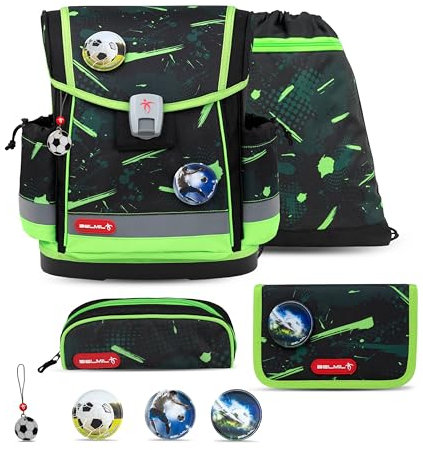Belmil Classy Plus Schulranzen Set 5-teilig mit Brustgurt (405-78/AG/S) (Neon Sport)